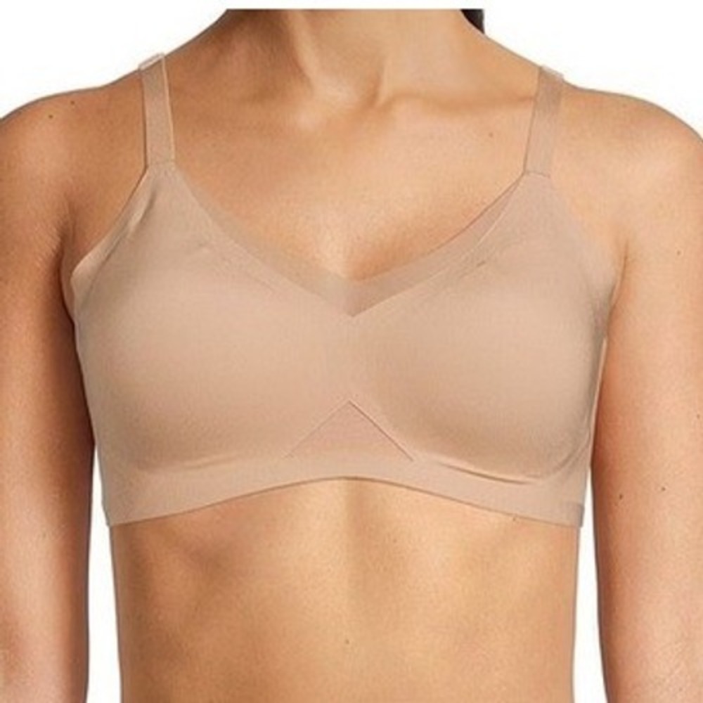 Honeylove Womens Sand Crossover Wireless Minimalist Support Bra Size Large 38B/C